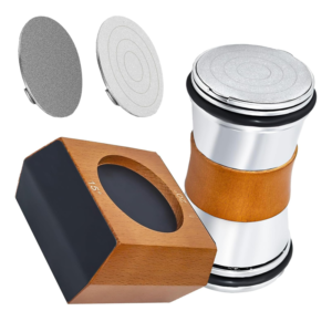 Knife Sharpener Rolling Knife Sharpener with Diamond and Ceramic Discs 15 & 20 Degree Sharpening Magetic Angle Tool for Kitchen Pocket Knives Steel of Any Hardness, Polishing, Big Magentic Pad