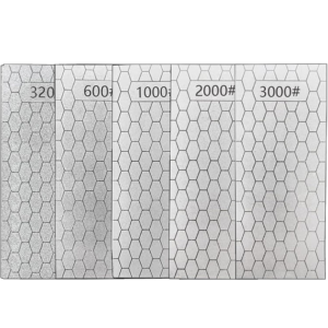Diamond Sharpening Stone, 5 Pcs Knife Sharpening Stone for Kitchen Sharpening, Diamond Lapping Plate Coarse/Medium/Fine Grit Sharpener, 320/600/1000/2000/3000 Grit