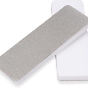 Mini Pocket Knife Sharpener - Double-Sided Diamond and Ceramic Sharpening Stone | Portable 400-Grit Sharpener