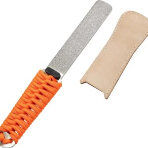 Double-eye diamond whetstone file with leather whetstone strap, coarse grinding 325 grit / super fine grinding 1200 grit.